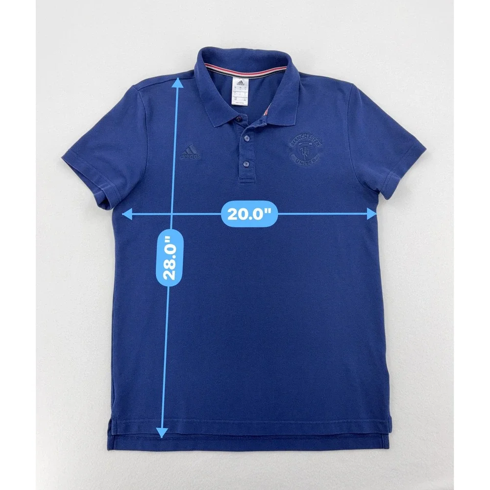 Adidas Manchester United FB Soccer Polo Shirt Mens Large Blue 2015